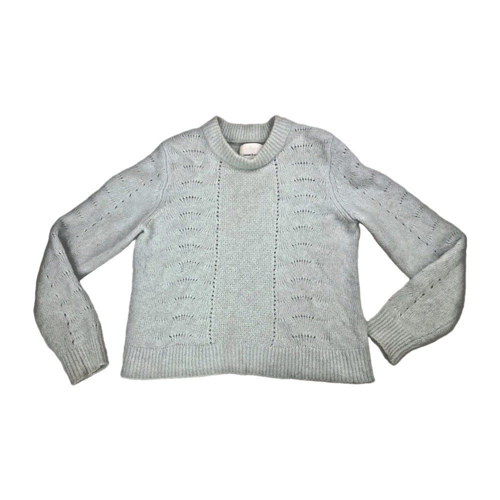 Samsoe Samsoe Nola Cable Sweater Sea Blue Green Alpaca Wool Womens Sz M $185